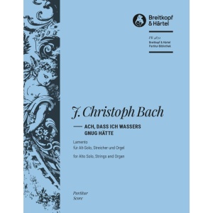 BACH CRISTOPH - Lamento “Ach