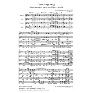MENDELSSOHN - Passion Song Op. 90/1