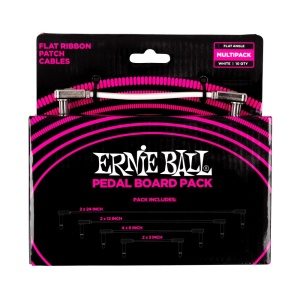 ERNIE BALL FLAT RIBBON PATCH CABLES PEDALBOARD MULTIPACK WHITE