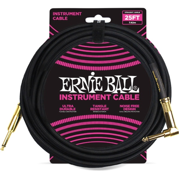 ERNIE BALL STRUMENTO BRAIDED BLACK CONNETTORE DRITTO/90-7