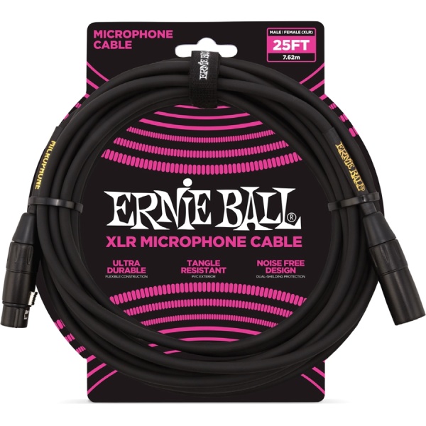 CAVO ERNIE BALL CLASSIC XLR MICROPHONE CABLE MALE/FEMALE BLACK 7