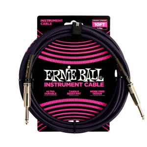 ERNIE BALL BRAIDED INSTRUMENT PURPLE/BLACK CONNETTORE DRITTO/DRITTO-3
