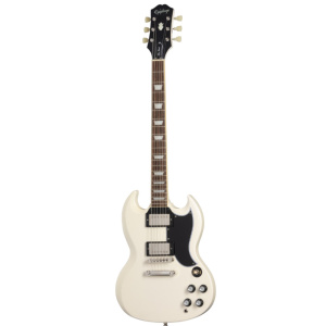 EPIPHONE INSPIRED BY GIBSON CUSTOM SHOP 1961 LES PAUL SG STD AGED CLASSIC WHITE