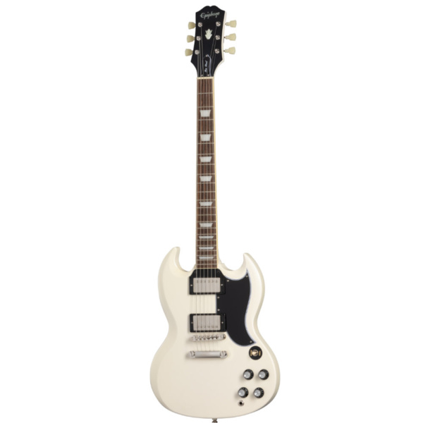 EPIPHONE INSPIRED BY GIBSON CUSTOM SHOP 1961 LES PAUL SG STD AGED CLASSIC WHITE