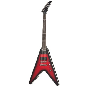 EPIPHONE DAVE MUSTAINE PROPHECY FLYING V FIGURED AGED DARK RED BURST