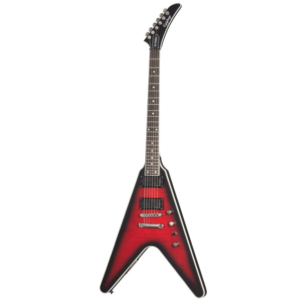 EPIPHONE DAVE MUSTAINE PROPHECY FLYING V FIGURED AGED DARK RED BURST
