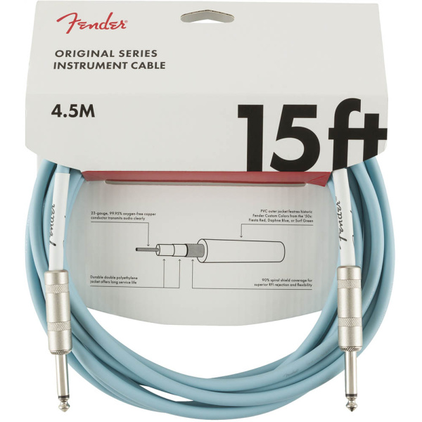 FENDER ORIGINAL SERIES INSTRUMENT CABLE 4.5M DAPHNE BLUE