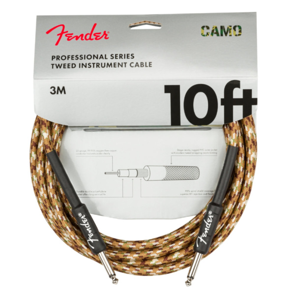 FENDER PROFESSIONAL SERIES INSTRUMENT CABLE STRAIGHT/STRAIGHT 3M DESERT CAMO