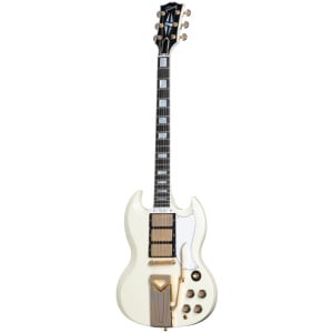 GIBSON 60TH ANNIVERSARY 1961 LES PAUL SG CUSTOM W/SIDEWAYS VIBROLA VOS POLARIS WHITE (CUSTOM SHOP)