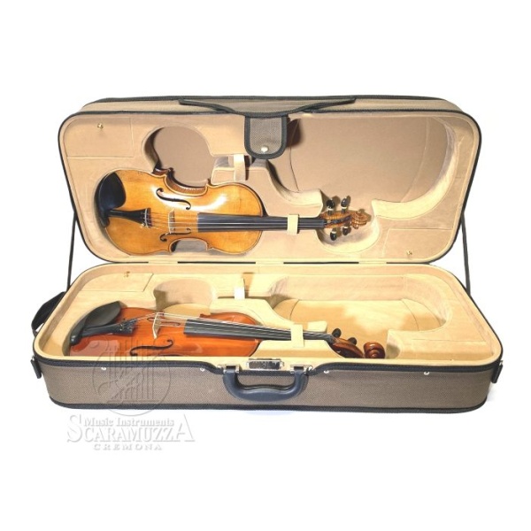 ASTUCCIO VIOLINO QUADRUPLO RETTANGOLARE CON 4 ARCHI IN LEGNO 23220