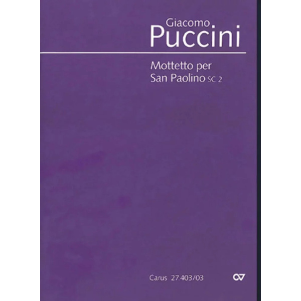 PUCCINI - Mottetto per San Paolino SC 2 (Vocal Score)