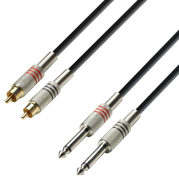 ADAM HALL K3TPC0100 CAVO AUDIO 2 X RCA MASCHIO / 2 X JACK MONO DA 6