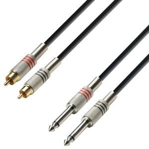 ADAM HALL K3TPC0600 CAVO AUDIO 2 X RCA MASCHIO / 2 X JACK MONO DA 6