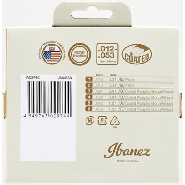 IBANEZ IACSP6C  12-53 PHOSPHOR BRONZE COATED