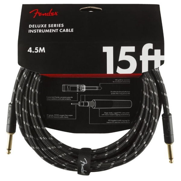 Fender Deluxe Series Tweed Instrument Cables Cavo Telato Jack - Jack Black Tweed 0990820083