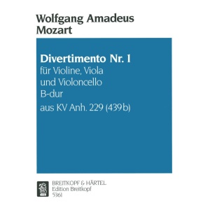 MOZART - 5 Divertimentos KV 439b (App. 229)