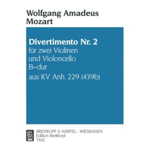 MOZART - 5 Divertimentos KV 439b (App. 229)