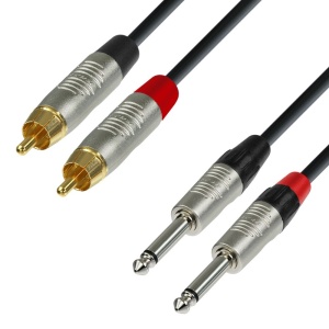ADAM HALL K4TPC0600 CAVO AUDIO REAN 2 X RCA MASCHIO A 2 X JACK MONO DA 6