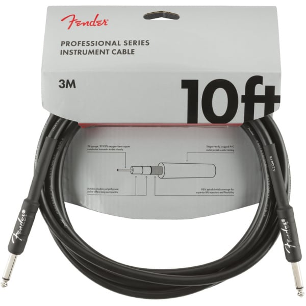 FENDER PROFESSIONAL SERIES INSTRUMENT CABLE STRAIGHT/STRAIGHT 3M BLACK