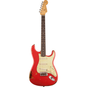 FENDER MICHAEL LANDAU SIGNATURE 1963 STRATOCASTER RELIC RW FIESTA RED OVER 3 COLOR SUNBURST (CUSTOM SHOP)