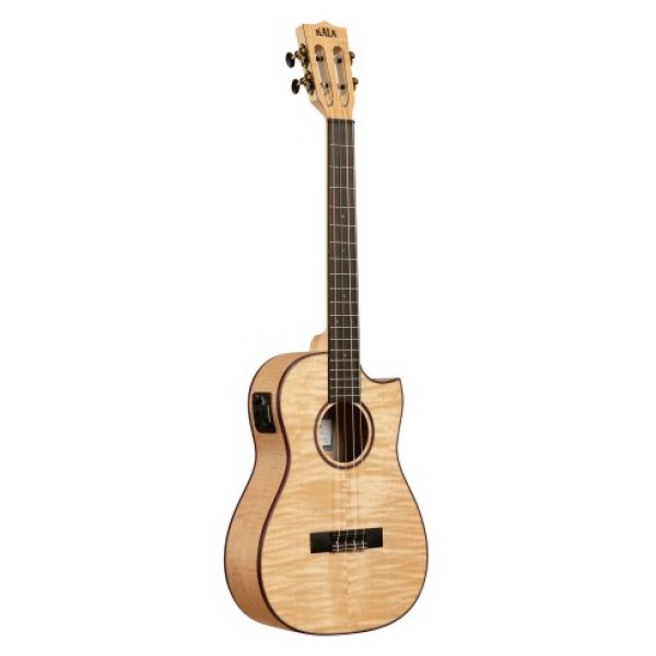 Kala KA-ASFM-B-CE - ''All Solid Flame Maple'' - ukulele baritono elettrificato - c/borsa