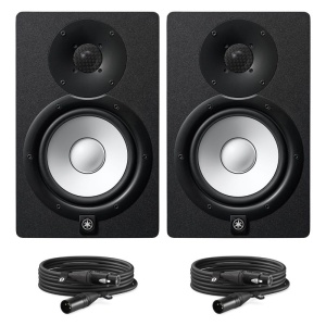 Yamaha HS7 Risparmio 2 Coppia di Monitor da Studio con 2 Cavi XLR-XLR Nero