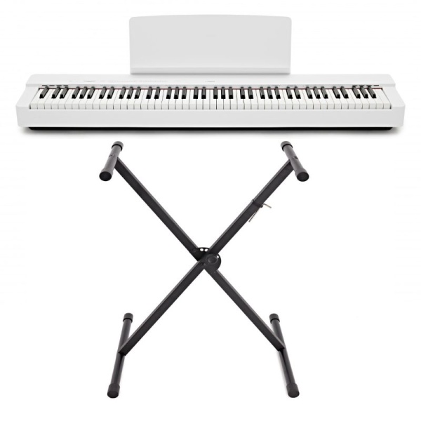 Yamaha P225WH Stand Bundle Pianoforte Digitale 88 Tasti con Supporto a X Bianco