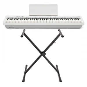 Roland FP30X WH Stand Bundle Pianoforte Digitale Portatile 88 Tasti Bianco con Supporto a X
