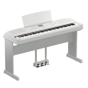 Yamaha DGX670WH Home Bundle Pianoforte Digitale con Arrangiamenti 88 Tasti Bianco con Supporto e Pedaliera