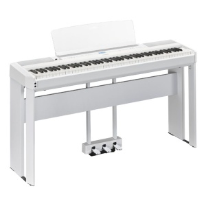 Yamaha P525WH Home Bundle Pianoforte Digitale 88 Tasti Pesati Bianco con Supporto e Pedaliera