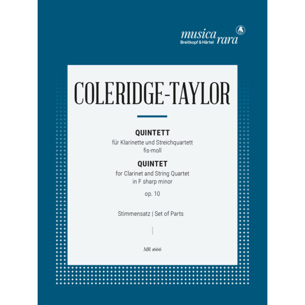 COLERIDGE-TAYLOR - Quintet in F sharp minor Op. 10