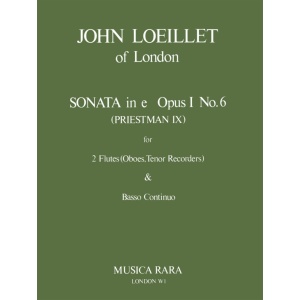 LOEILLET OF LONDON - 6 Sonatas Op. 1