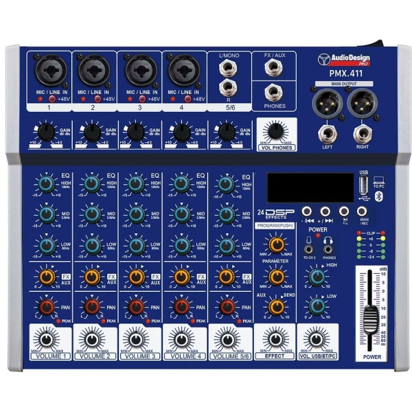 PMX.411TK MIXER 4+1+1 CANALI OPTICAL IN