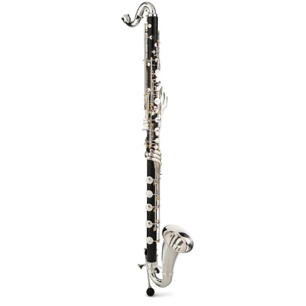 Q GRENADILLA COLONNINE DORATE CHIAVI ARGENTATE CLARINETTO BASSO