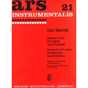 STAMITZ - Concerto in F Major  For Bassoon and Orchestra - Piano Score