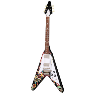 EPIPHONE INSPIRED BY GIBSON CUSTOM SHOP JIMI HENDRIX "LOVE DROPS" FLYING V EBONY