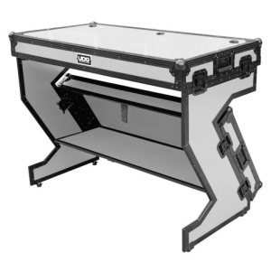 UDG GEAR U91072WH -ULTIMATE FLIGHT CASE PORTABLE Z-STYLE DJ TABLE WHITE PLUS (WHEELS)