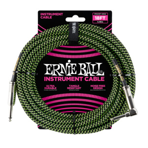 ERNIE BALL BRAIDED INSTRUMENT CABLE STRAIGHT/ANGLE 5