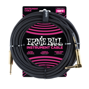 ERNIE BALL BRAIDED INSTRUMENT CABLE STRAIGHT/ANGLE 5