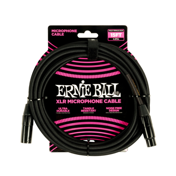 ERNIE BALL BRAIDED XLR MICROPHONE CABLE MALE/FEMALE 4