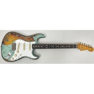 FENDER 65 STRAT SUPER HEAVY RELIC SHERWOOD GREEN OVER 3 CSB