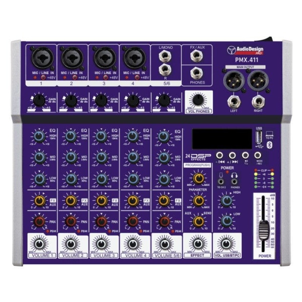 PMX.411 4+1+1 CANALI USB BT 24 EFFETTI