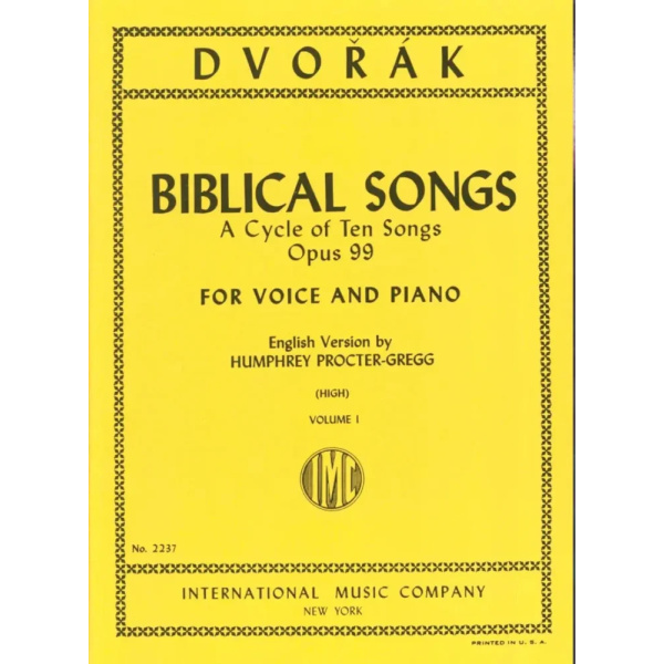 DVORAK - Melodie Bibliche Op. 99 Vol. 1 (Ingl.) (S-T)