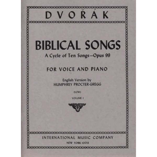 DVORAK - Canti Biblici Op. 99 V0L. 1