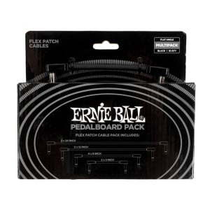 ERNIE BALL FLEX PATCH CABLES PEDALBOARD MULTI PACK BLACK