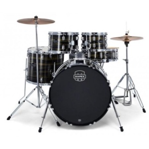 MAPEX COMET JUNIOR 5PZ EBONY YELLOW GRAIN + HW E PIATTI
