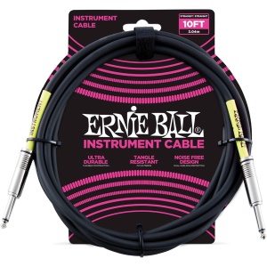 ERNIE BALL CABLE STRAIGHT/STRAIGHT 3M BLACK