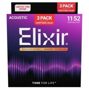 ELIXIR 16568 3PACK MUTE PHOSPHOR BRONZE 11-52