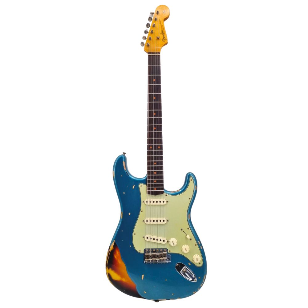 FENDER 1961 STRATOCASTER HEAVY RELIC RW AGED OCEAN TURQUOISE OVER 3 COLOR SUNBURST (CUSTOM SHOP)