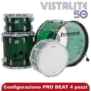 LUDWIG VISTALITE 50th ANNIVERSARY - L94433LX GREEN BATTERIA